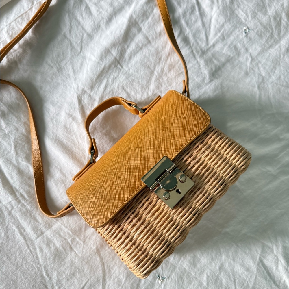Zara Tan and Brown Crossbody Bag｜Beach Bag
